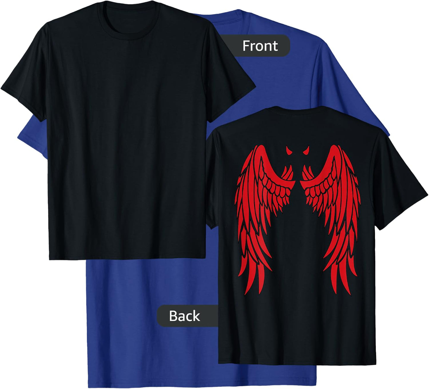 Devil Wings & Horn in Red | Back of Shirt Demon T-Shirt - T-Shirt | Royal