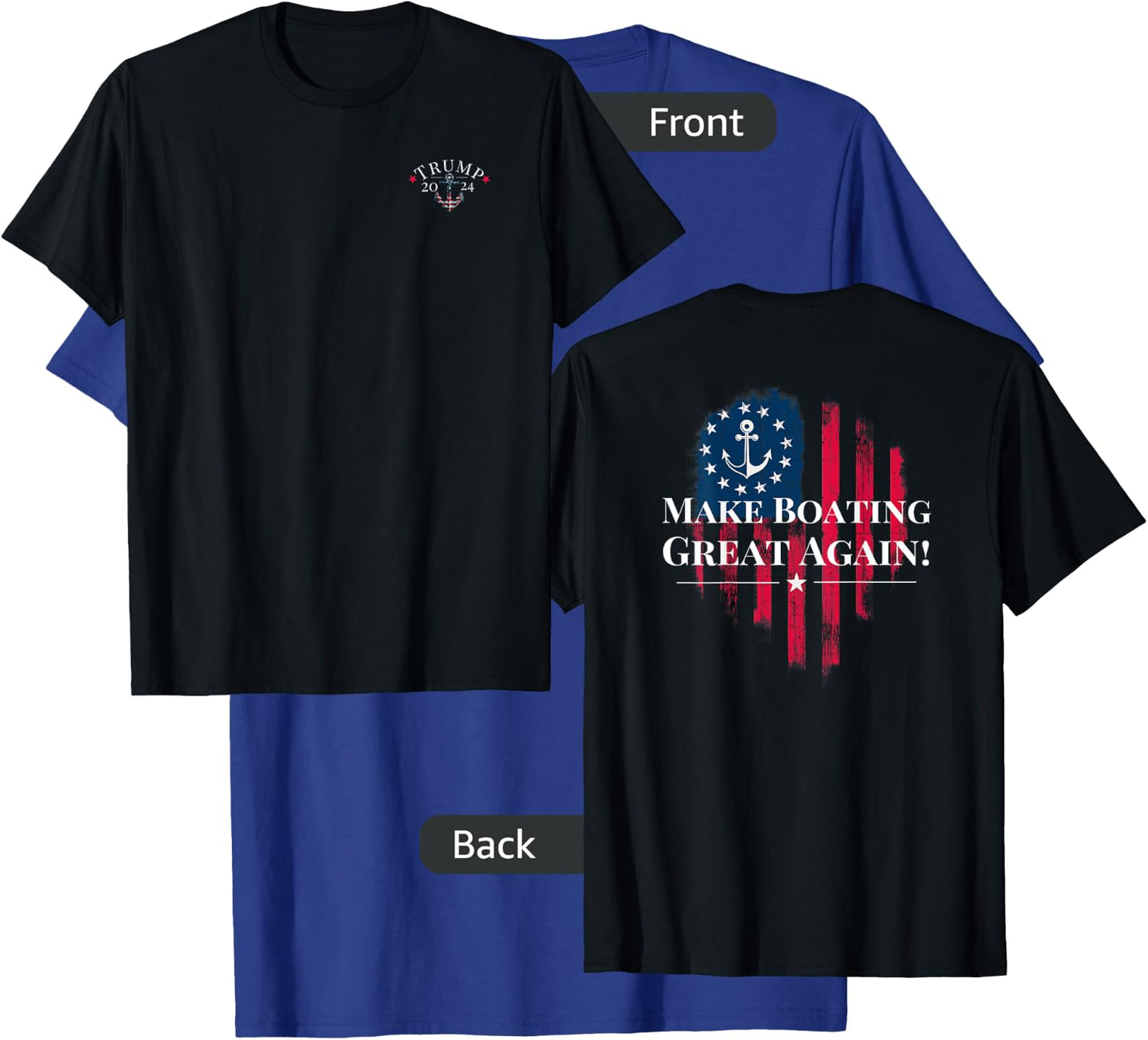Trump 2024 Election American Flag Anchor T-Shirt - T-Shirt | Royal