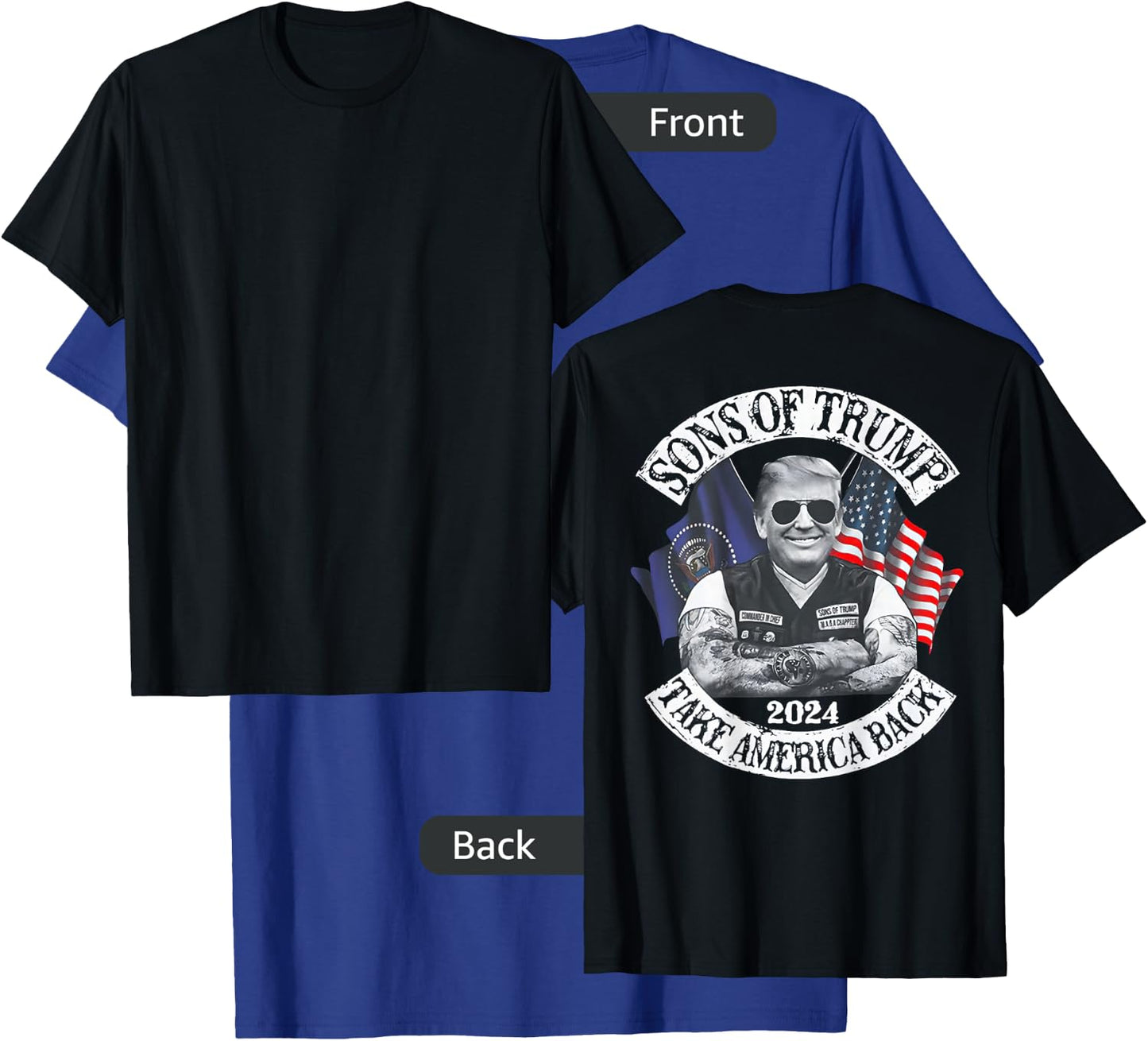 Sons Of Trump 2024 Take America Back (on back) T-Shirt - T-Shirt | Royal