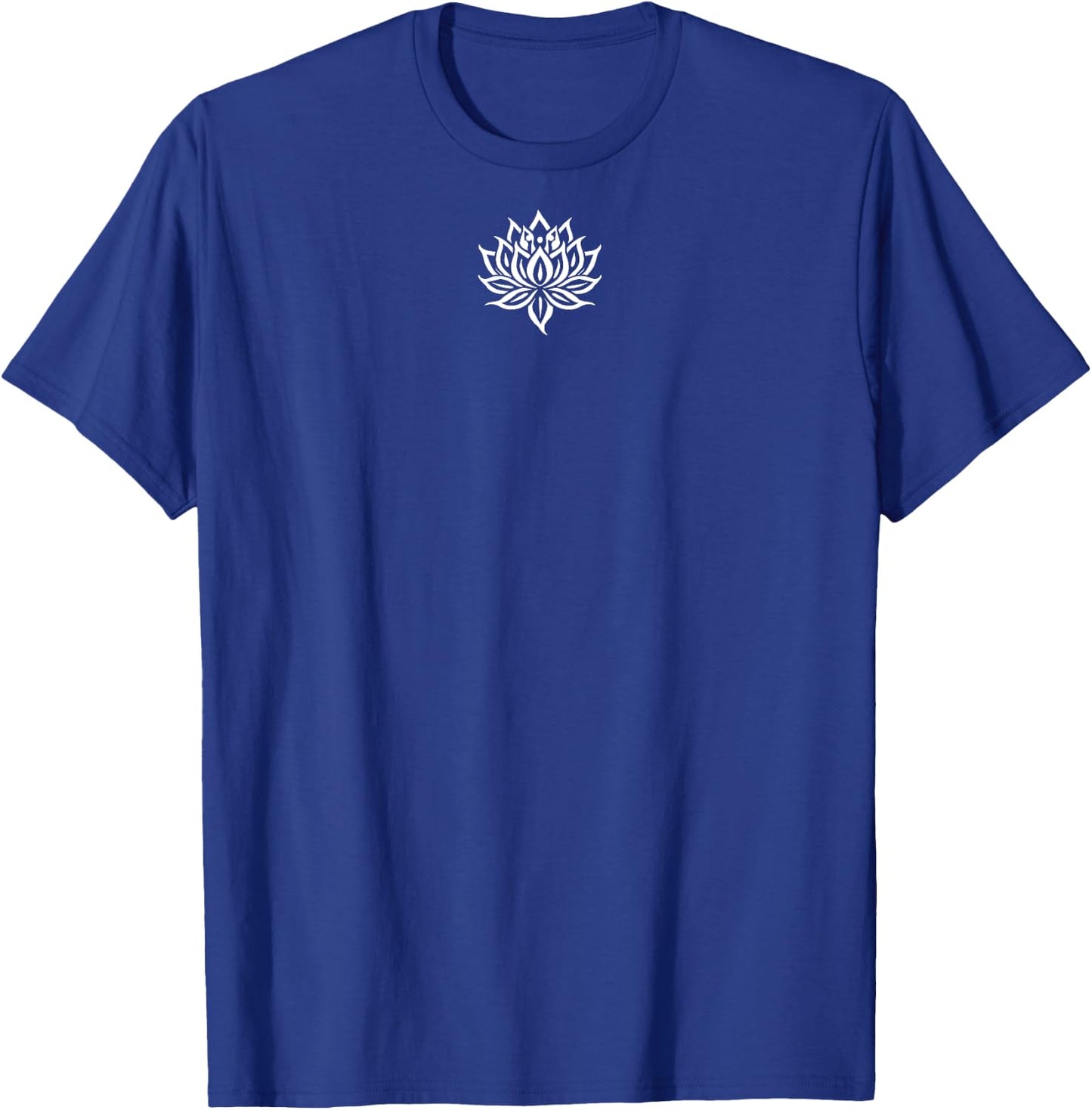 Plain with Lotus Flower Design on Back - Plain T-Shirt - T-Shirt | Royal