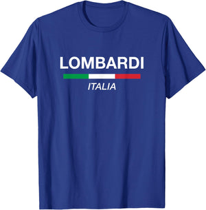 Lombardi Italian Family Name Italy Flag T-Shirt - T-Shirt | Royal