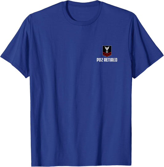Retired E-5 Petty Officer Second Class PO2 Rank Logo Sailor T-Shirt - T-Shirt | Royal