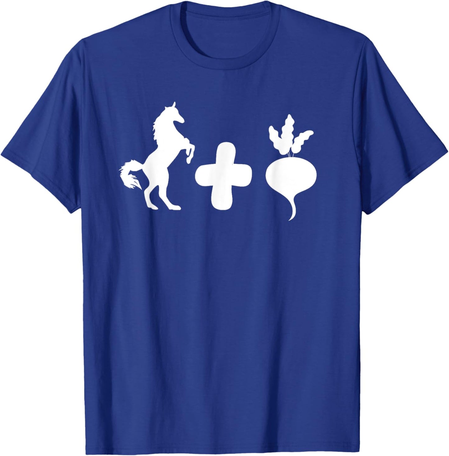 Funny Horseradish T Shirt Horse + Radish Shirt Funny Vegan T-Shirt - T-Shirt | Royal