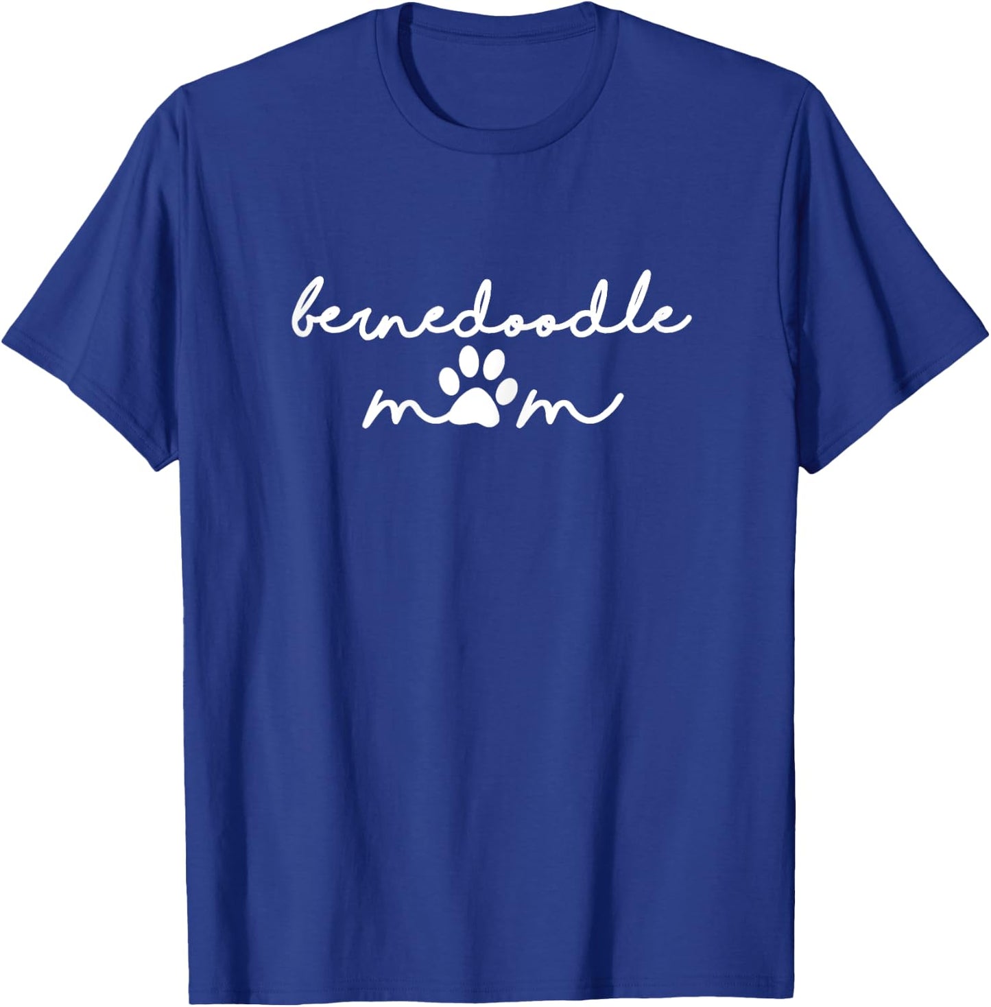 Bernedoodle Mom with Dog Pawprint for Human Fur Mama T-Shirt - T-Shirt | Royal
