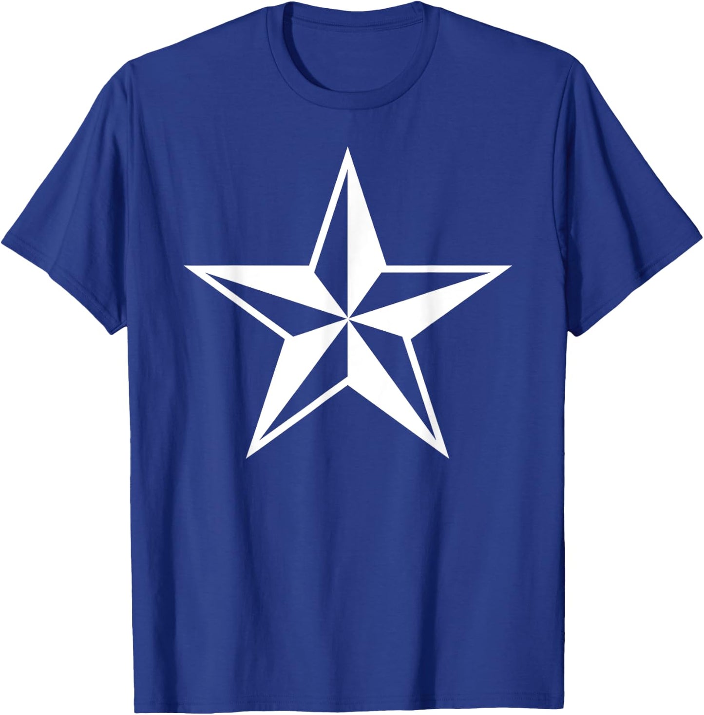 White Nautical Star - Sea Ship Tattooed Awesome T-Shirt - T-Shirt | Royal