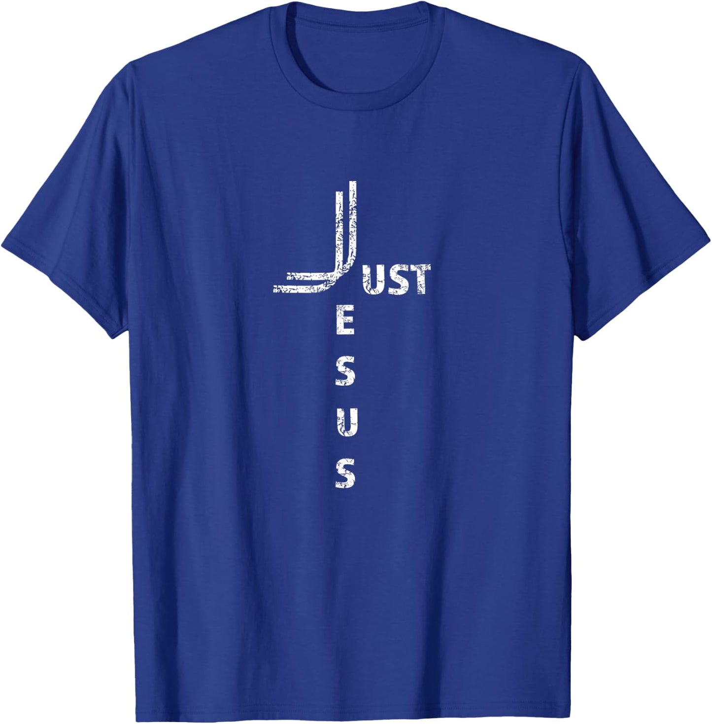 Just Jesus Christian Faith Cross T-Shirt - T-Shirt | Royal