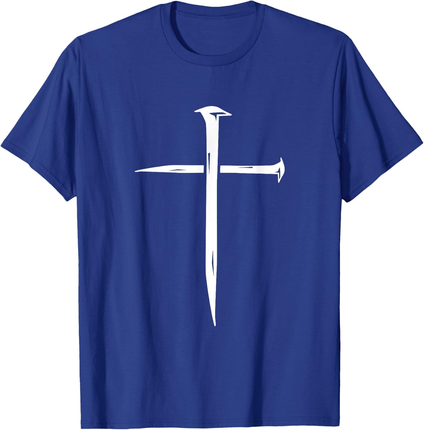 Cross Nails Crucifix Christian Catholic Religous Faith T-Shirt - T-Shirt | Royal