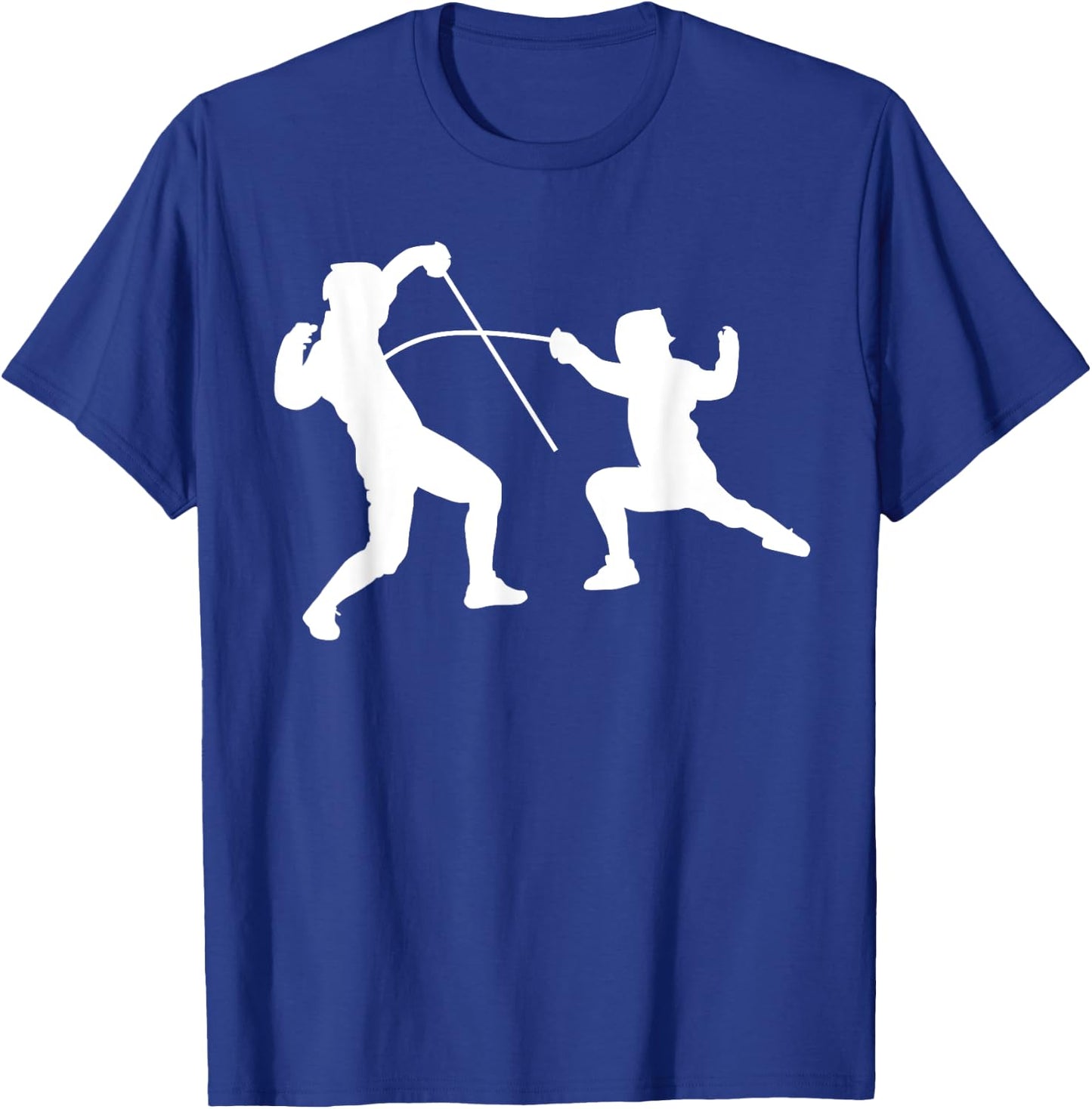 Silhouette American Fencing Fencer Swordsman Fight Combat T-Shirt - T-Shirt | Royal
