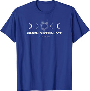 Total Solar Eclipse Burlington, Vermont - April 2024 T-Shirt - T-Shirt | Royal