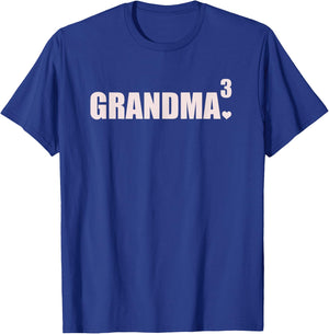 Grandma 3 Grandkids 3rd Time Cubed Grandma Of Three T-Shirt - T-Shirt | Royal