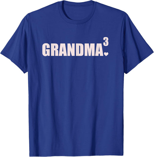 Grandma 3 Grandkids 3rd Time Cubed Grandma Of Three T-Shirt - T-Shirt | Royal