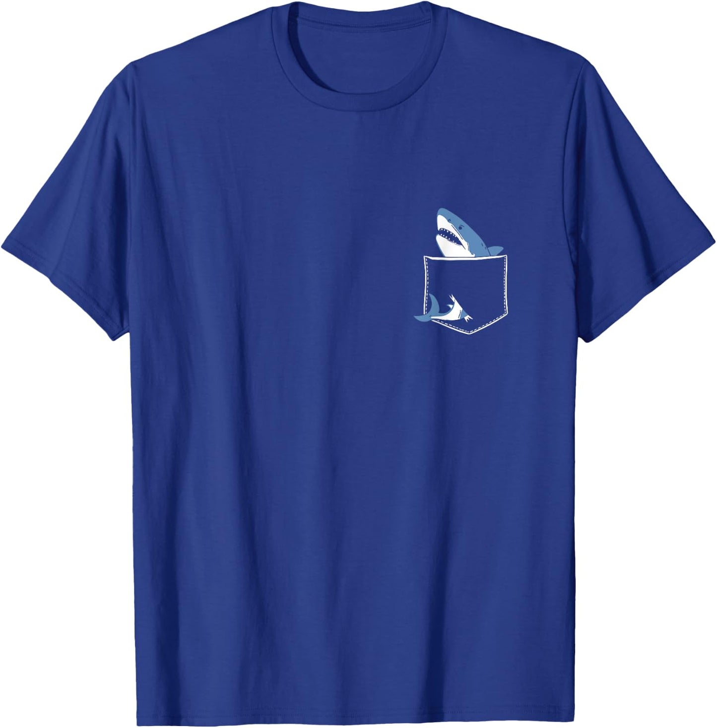 Shark Pocket Animal Pets Funny Shark Men Women Kids T-Shirt - T-Shirt | Royal