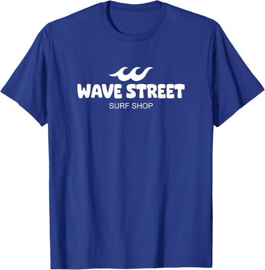 Wave Street Classic Waves on the Beach Surf Shop Graphic Men Women Girls Kids T-Shirt - T-Shirt | Royal