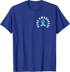 PCOS Awareness Pocket Wear Teal Ribbon T-Shirt - T-Shirt | Royal
