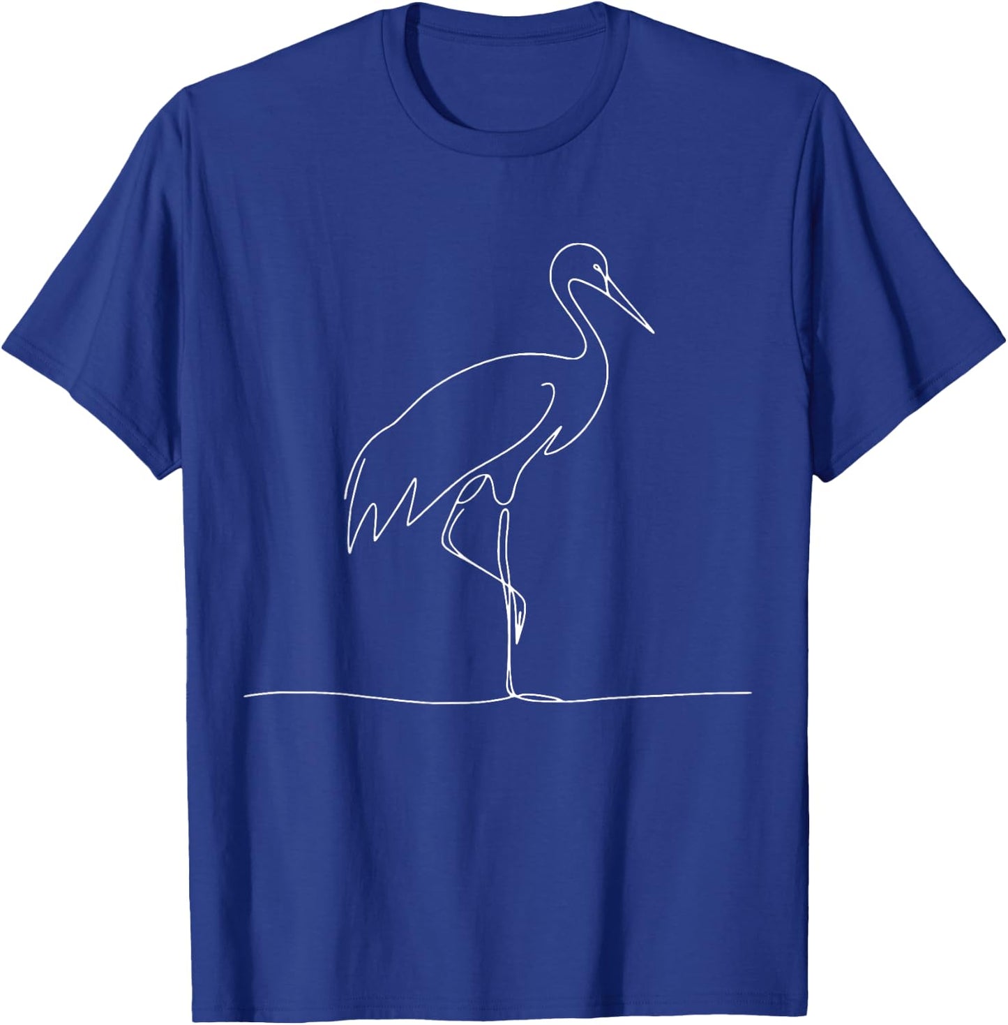Line Art Bird Ornithologist Sandhill Crane T-Shirt - T-Shirt | Royal