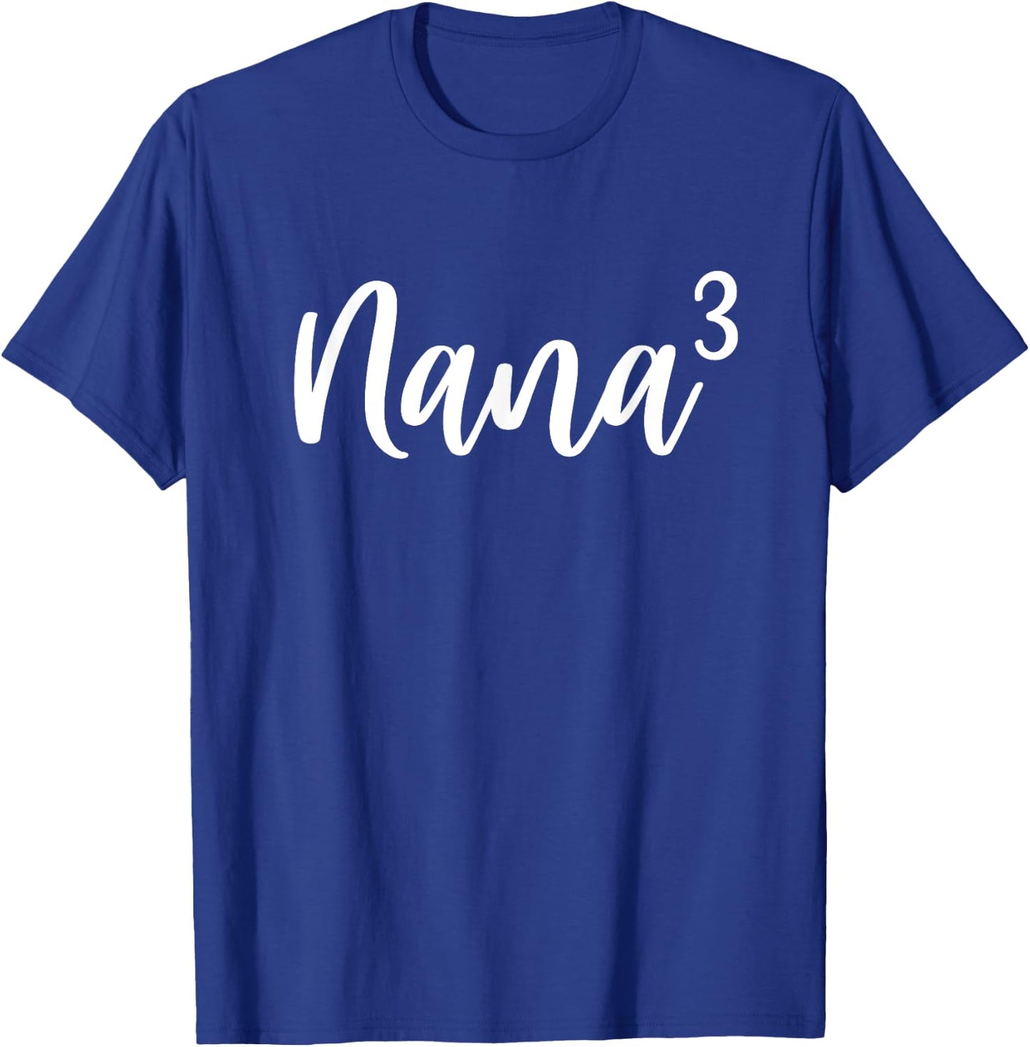 Nana of 3 Grandma of Three Cute Baby Announcement T-Shirt - T-Shirt | Royal