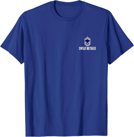 Retired E-9 Chief Master Sergeant CMSgt Rank Airman Logo T-Shirt - T-Shirt | Royal