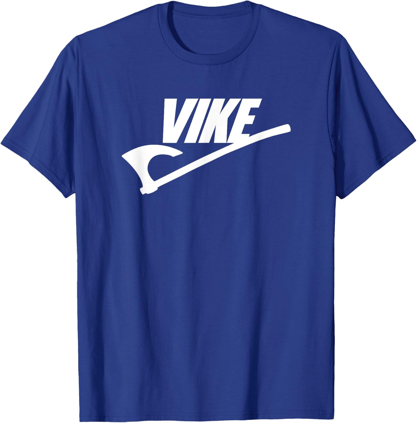 Vike Viking Battle Axe White Print Funny T-Shirt - T-Shirt | Royal