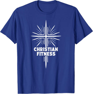 Jesus Workout Bodybuilding Christian Weightlifting T-Shirt - T-Shirt | Royal