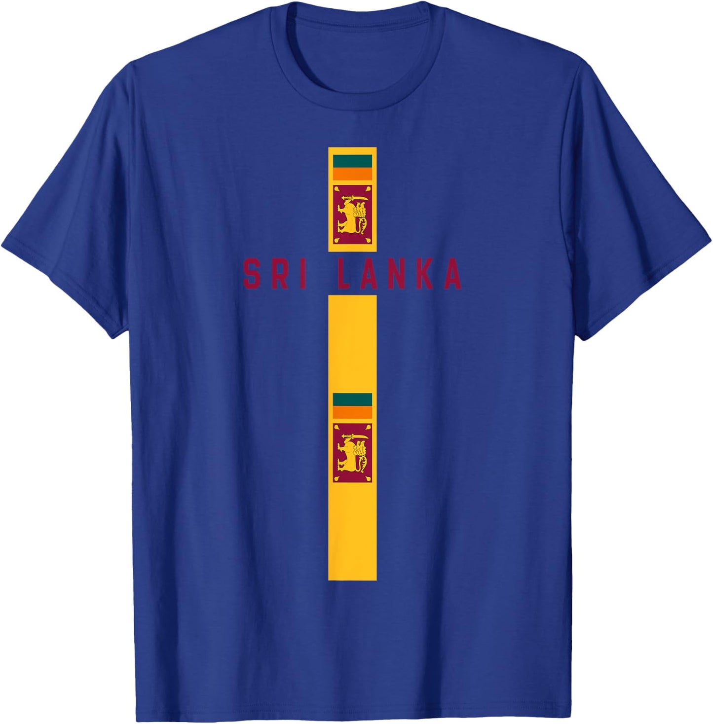 Vertical Sri Lanka Flag, text “SRI LANKA” in capital letters T-Shirt - T-Shirt | Royal