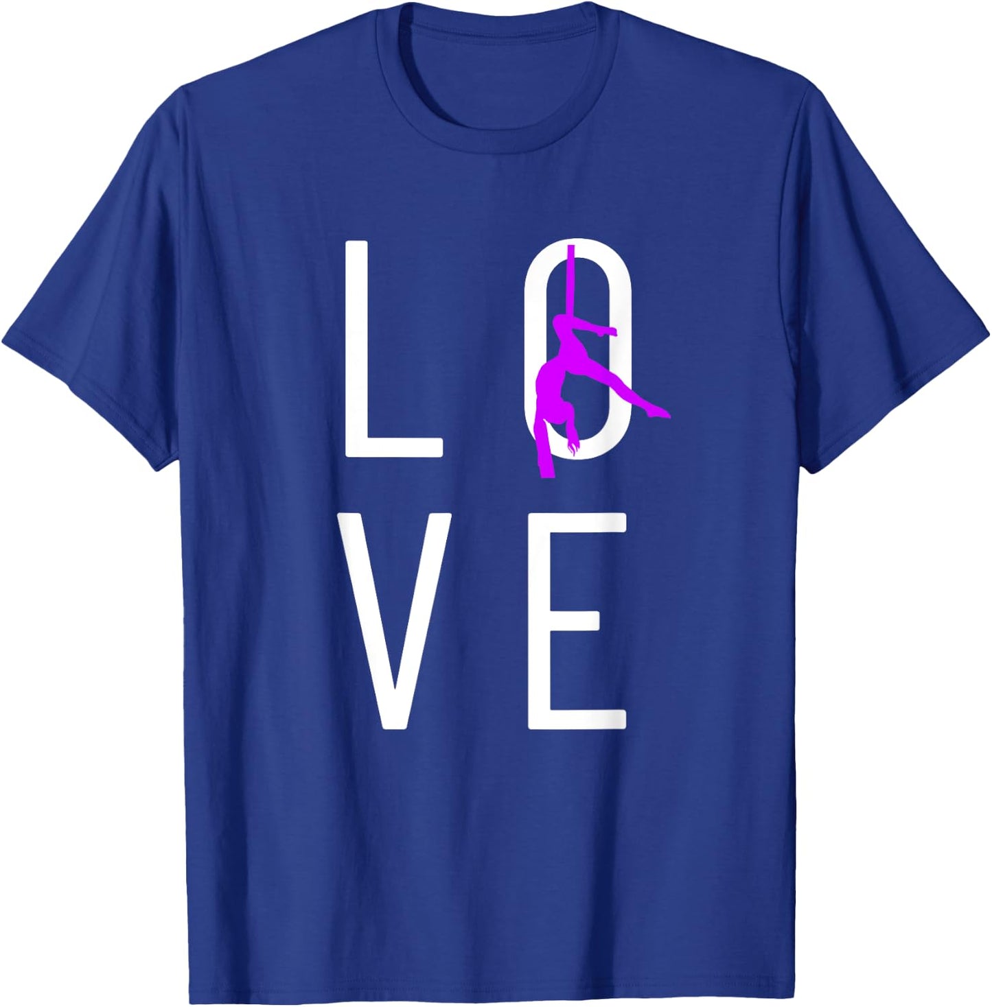 Love Aerial Silks Aerial Yoga Gifts, Aerialist Gymnast Heart T-Shirt - T-Shirt | Royal