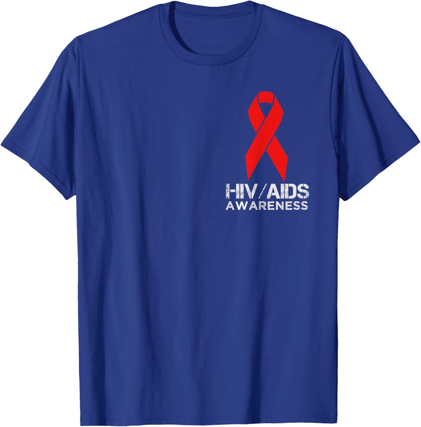 HIV AIDS Awareness Red Ribbon T-Shirt - T-Shirt | Royal
