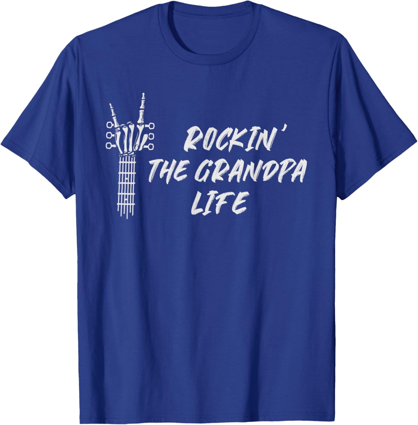 Rockin The Grandpa Life Father's Day Rock Lover Skeleton T-Shirt - T-Shirt | Royal
