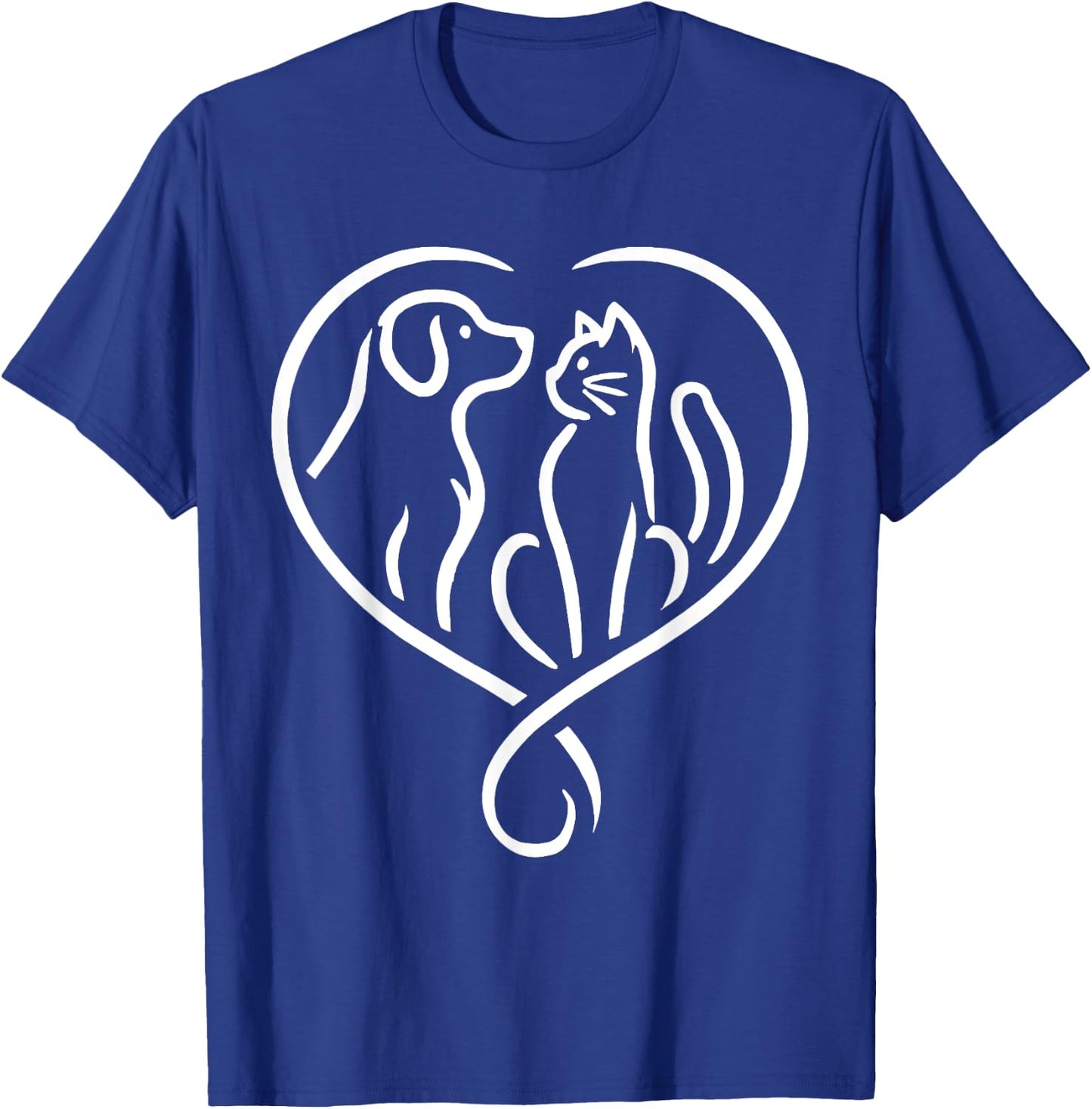 Dog Puppy and Baby Cat Heart - Animal Dog & Cat Heart T-Shirt - T-Shirt | Royal