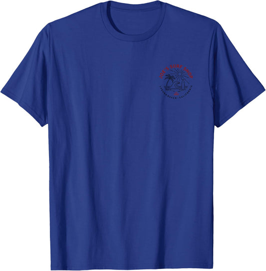 Joe's Surf Beach Life Logo Laguna Beach California Graphic T-Shirt - T-Shirt | Royal
