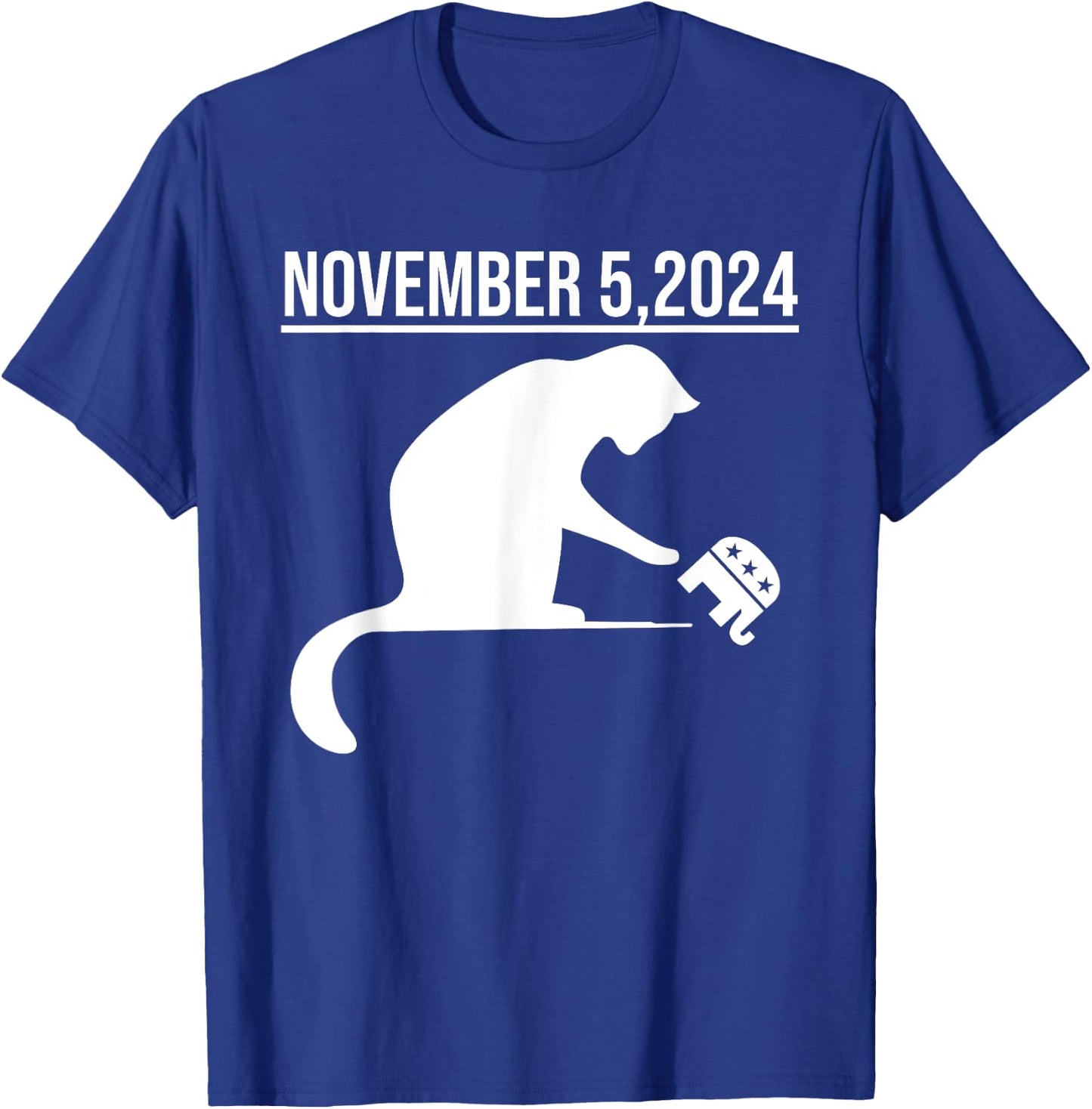 November 5 2024 The Revenge Of The Cat Ladies Cats Kamala T-Shirt - T-Shirt | Royal