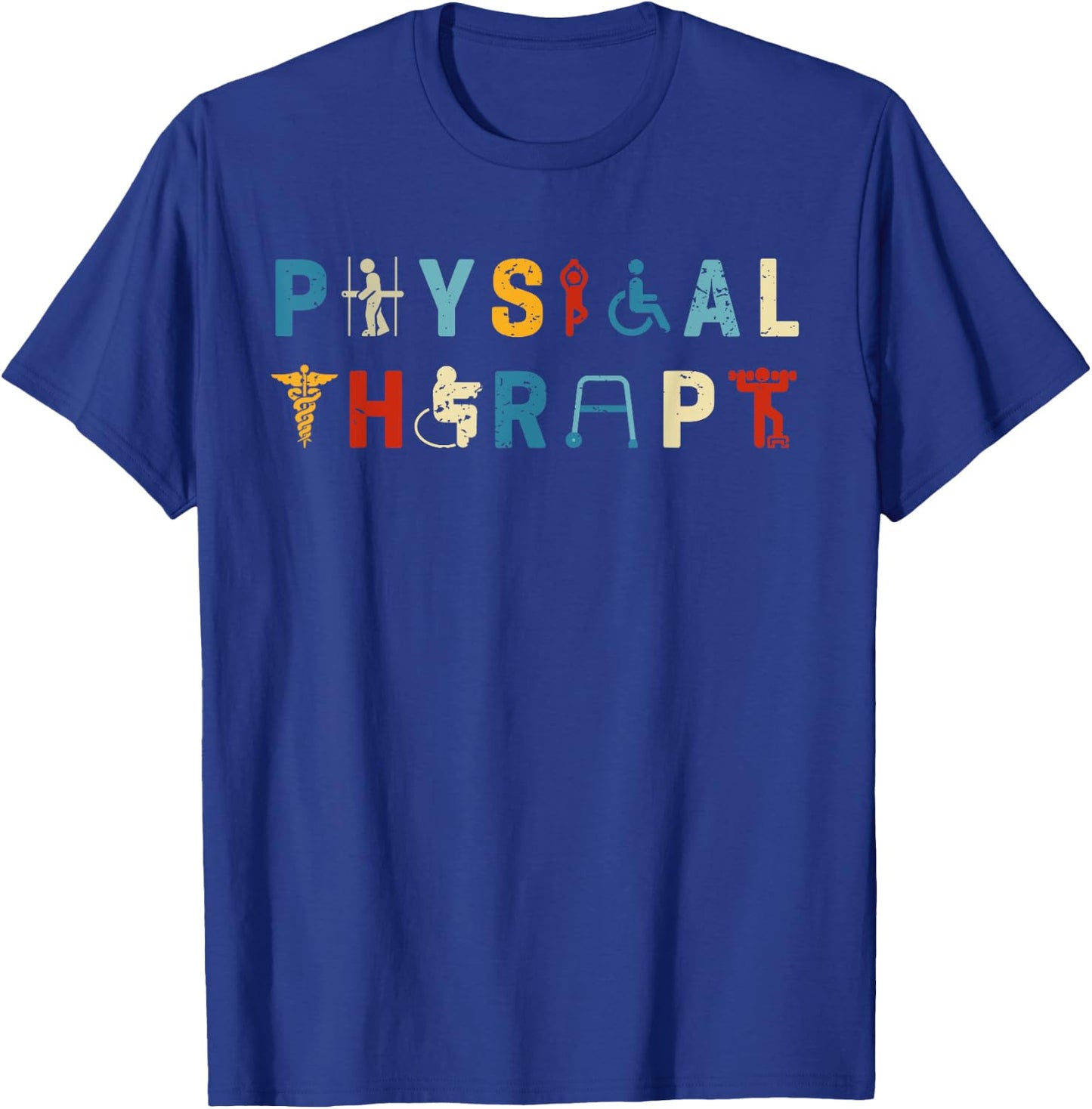 Vintage Physical Therapist, Retro Physical Therapy PT Doctor T-Shirt - T-Shirt | Royal