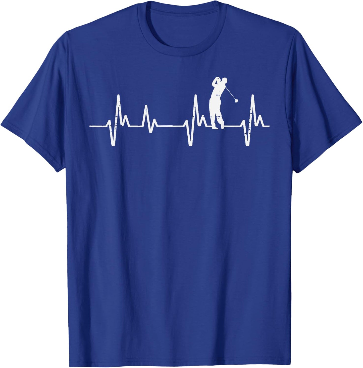 Golf Heartbeat Love Golfing Golfer Player Dad Men Women Kid T-Shirt - T-Shirt | Royal