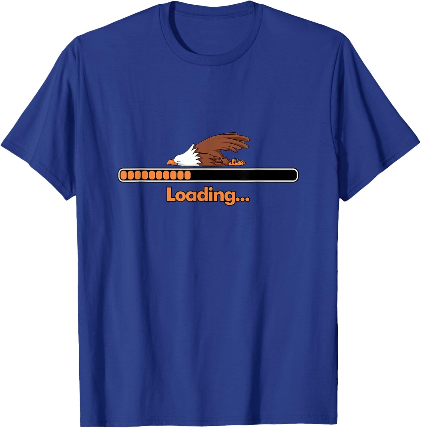 Sleep Loading Sleeping Lazy Nap Gamer American Bald Eagle T-Shirt - T-Shirt | Royal
