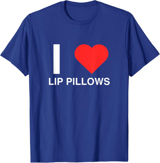 I Love Heart Lip Pillows Funny Nicotine Pouch Novelty Meme T-Shirt - T-Shirt | Royal
