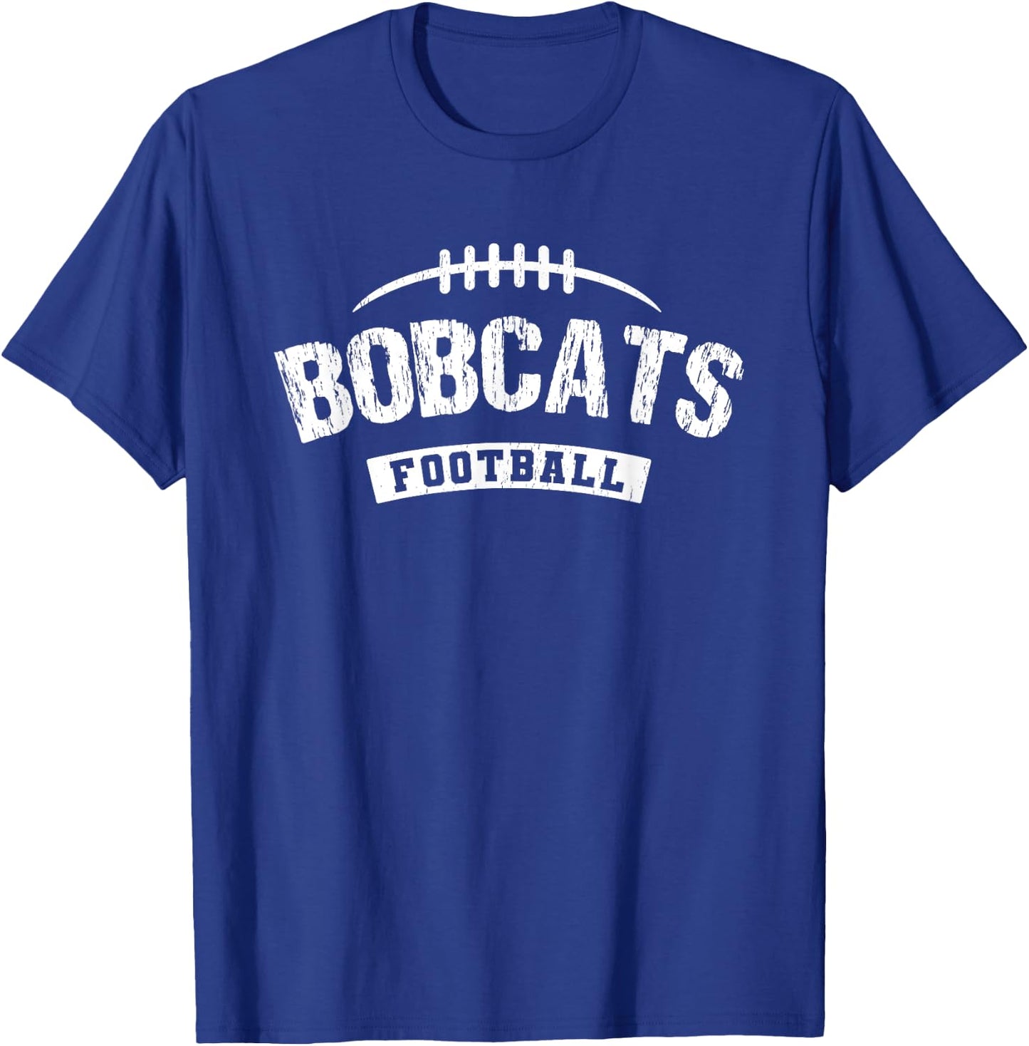 Bobcats Hallsville Football Distressed HS T-Shirt - T-Shirt | Royal