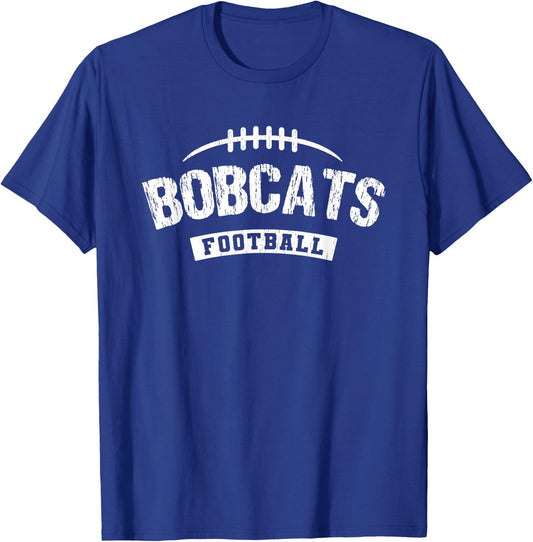 Bobcats Hallsville Football Distressed HS T-Shirt - T-Shirt | Royal