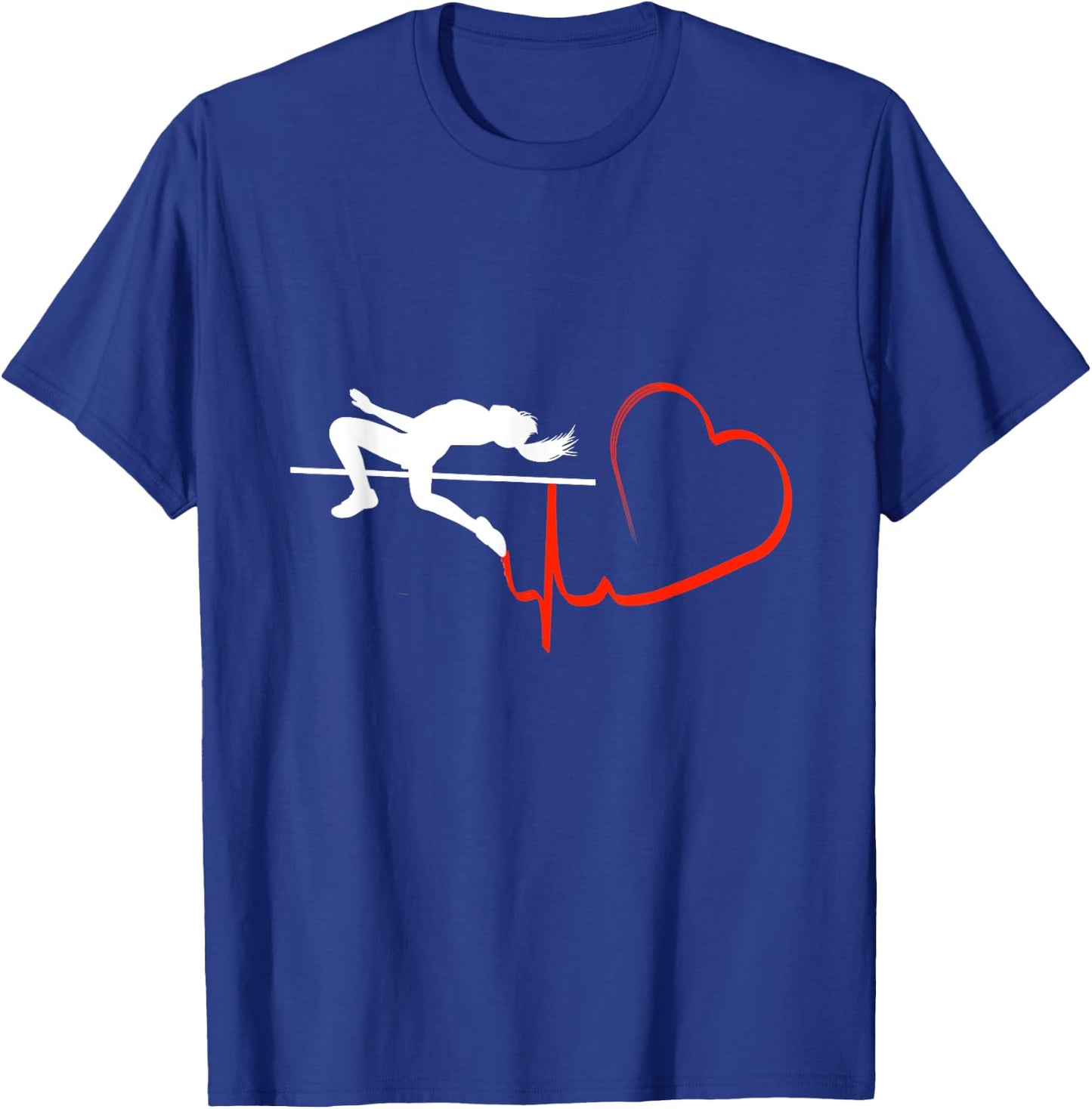 High Jump Girl Heartbeat Funny Track & Field Athletics T-Shirt - T-Shirt | Royal