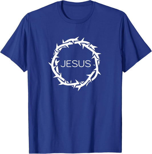 Jesus. Crown of Thorns of Christ. Christian Devotion T-Shirt - T-Shirt | Royal