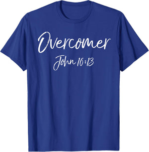 Victory in Christ Bible Verse Quote Overcomer John 16:13 T-Shirt - T-Shirt | Royal