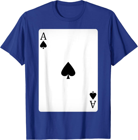 Ace of Spades Playing Cards Shirt Easy Halloween Costume T-Shirt - T-Shirt | Royal