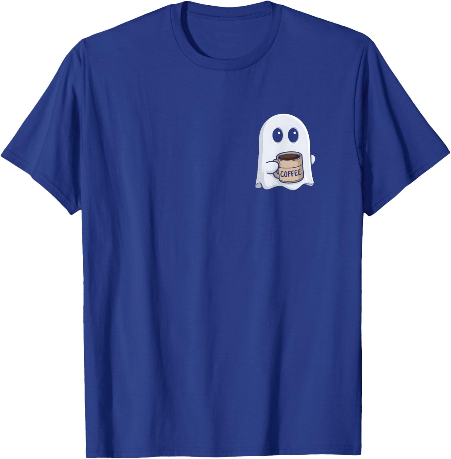 Ghost Drinking Coffee Funny Halloween Costume Coffee Lover T-Shirt - T-Shirt | Royal