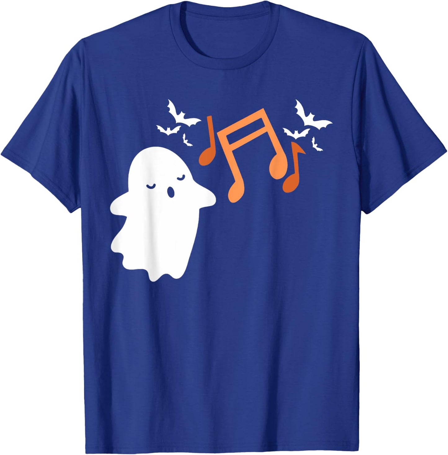 Halloween Music Note Ghost Teacher Fall Musical Instrument T-Shirt - T-Shirt | Royal