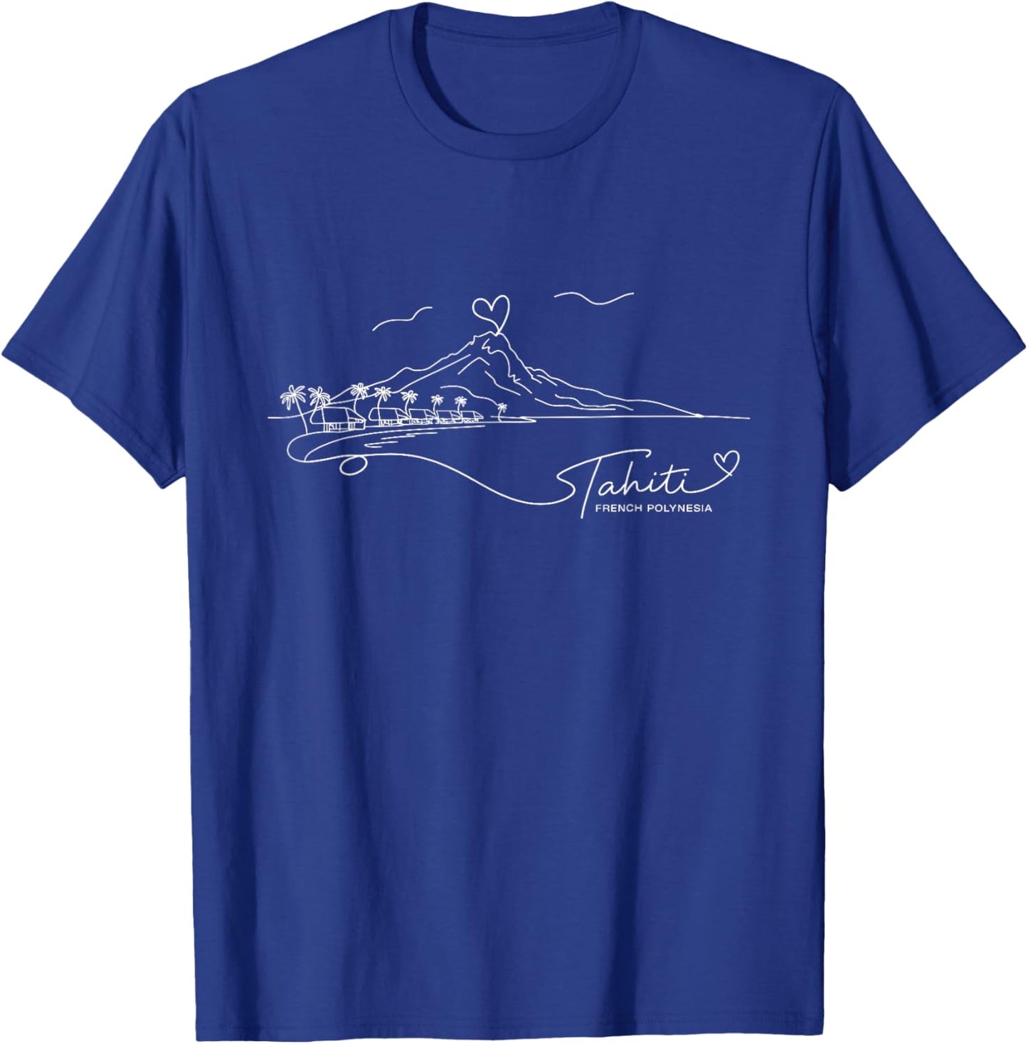 Tahiti French Polynesia Signature Heart Art Souvenir T-Shirt - T-Shirt | Royal