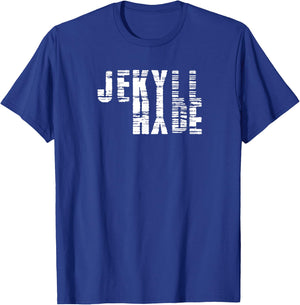 Dr. Jekyll Mr. Hyde Cool Graphic Text Design Halloween Shirt T-Shirt - T-Shirt | Royal