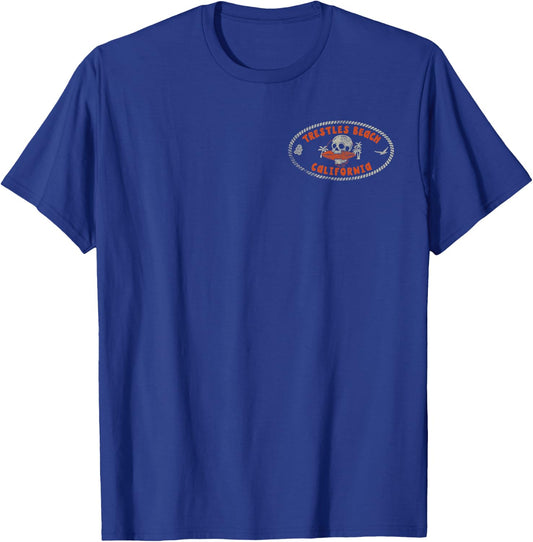 Trestles Beach California CA Retro Surfer Front & Back T-Shirt - T-Shirt | Royal