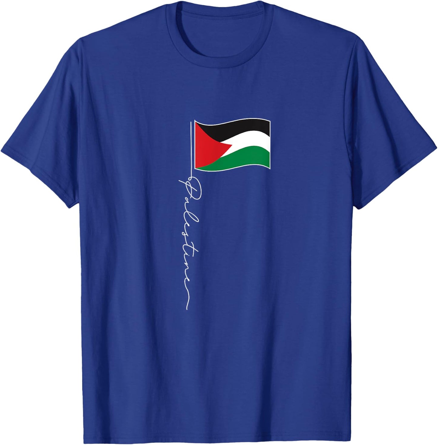 Palestine Signature Flag Pole - Patriotic Palestinian Flag T-Shirt - T-Shirt | Royal