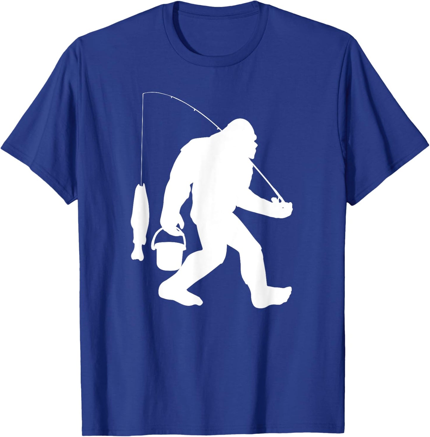 Bigfoot Fishing Shirt Funny Sasquatch and Fish T-Shirt - T-Shirt | Royal