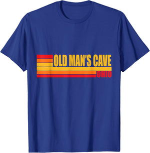 Red Retro Vintage Old Man's Cave Ohio OH City Town Area T-Shirt - T-Shirt | Royal
