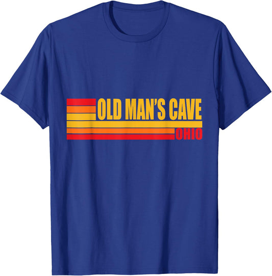 Red Retro Vintage Old Man's Cave Ohio OH City Town Area T-Shirt - T-Shirt | Royal