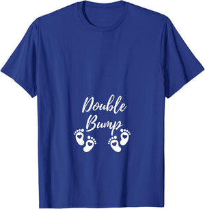 Maternity Top Double Bump Twin Pregnancy Announcement T-Shirt - T-Shirt | Royal